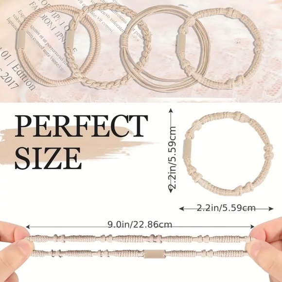 20-Piece Boho Neutral Hair Tie & Bracelet Set NWT - Picture 6 of 9